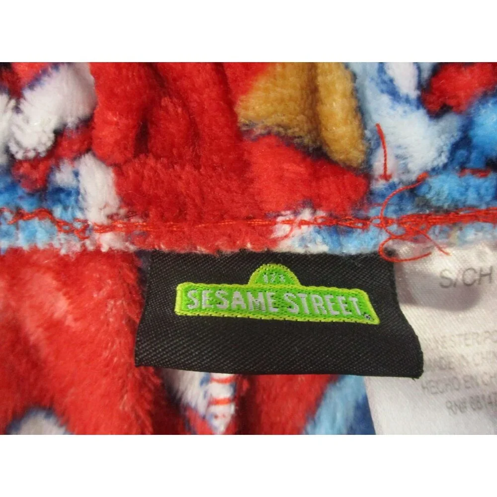 Sesame Street‎ Red Fleece Pajama Pants With Cookie Monster & Snowflakes Small